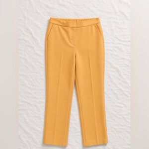 Rachel Zoe Yellow Pull On Career Pants Elastic Waist Straight Leg Size 12